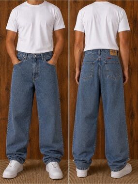 Wrangler Jeans 38x30 Vintage Wash Relaxed Fit Straight Leg Denim Men’s